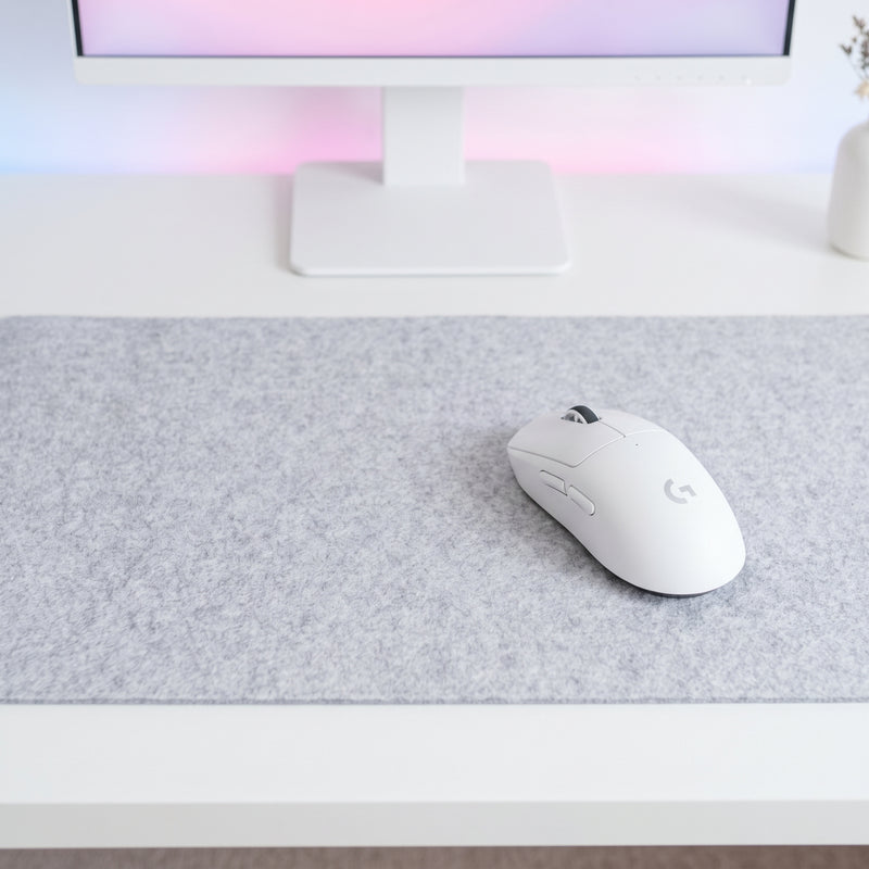 Lifestyle: Logitech G PRO X SUPERLIGHT 2 LIGHTSPEED Wireless Gaming Mouse - White on a desk (illustrative image; the first photo shows the actual product)