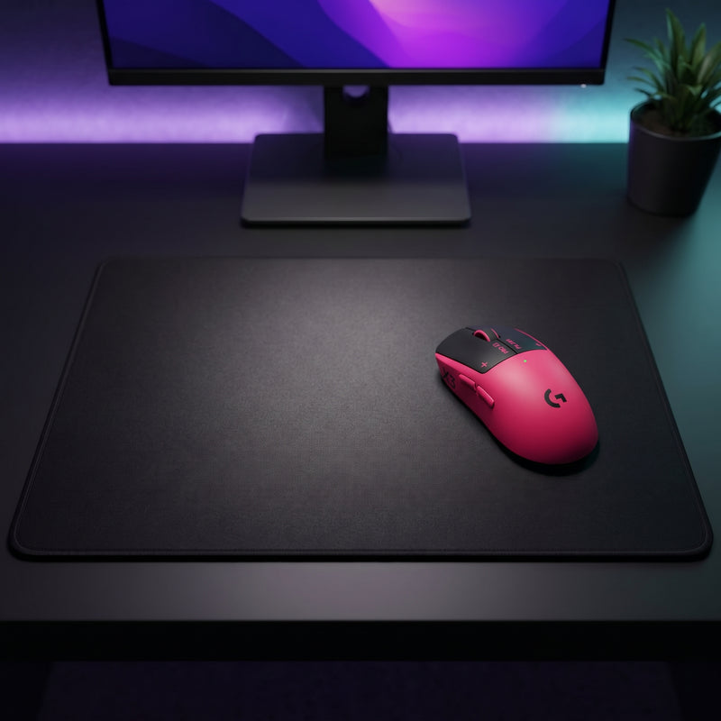 Lifestyle: Logitech G PRO X3 SUPERSTRIKE Wireless Gaming Mouse - Magenta Eclipse on a desk (illustrative image; the first photo shows the actual product)