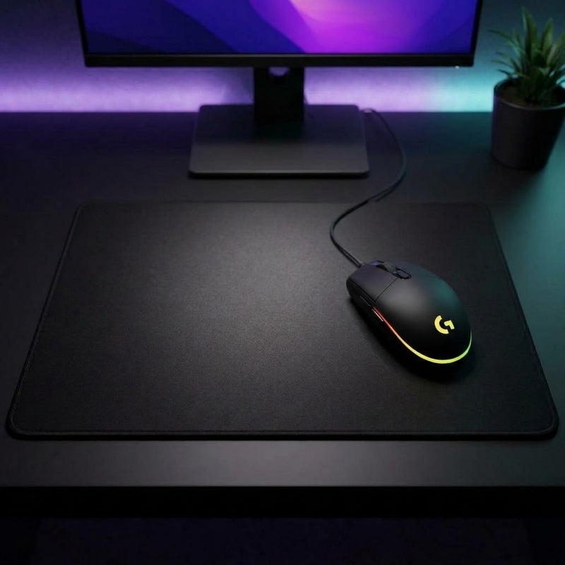 Lifestyle: Logitech G102 Lightsync RGB Gaming Mouse - Black on a desk (illustrative image; the first photo shows the actual product)