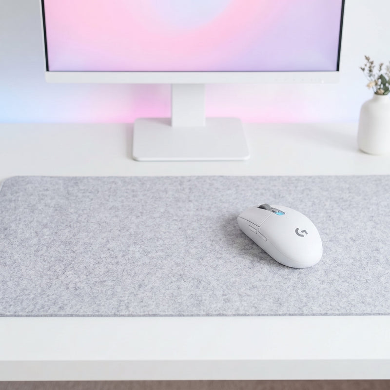 Lifestyle: Logitech G305 X SUPERLIGHT Lightspeed Wireless Gaming Mouse - White on a desk (illustrative image; the first photo shows the actual product)