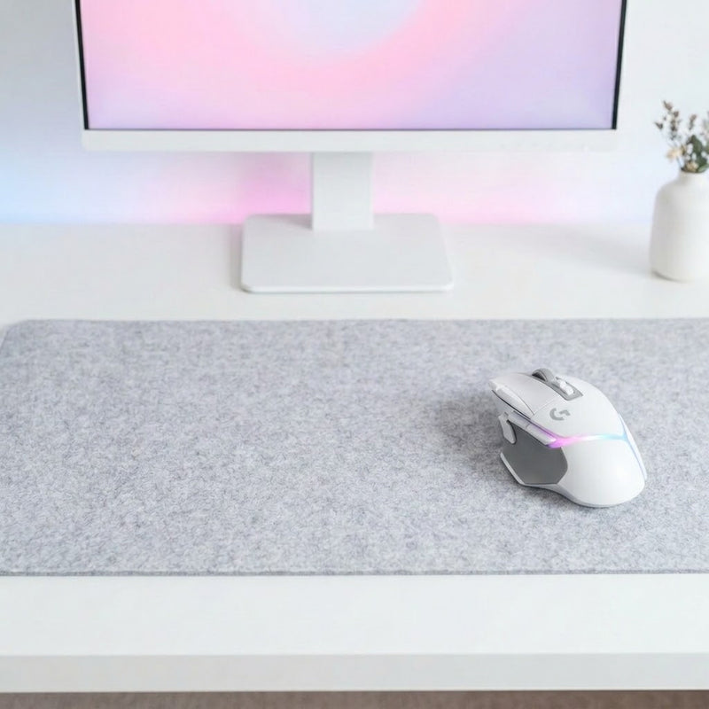 Lifestyle: Logitech G502 X PLUS LIGHTSPEED Wireless RGB Gaming Mouse - White on a desk (illustrative image; the first photo shows the actual product)