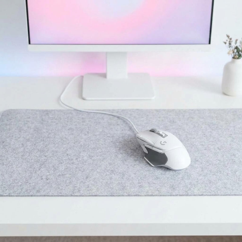 Lifestyle: Logitech G502 X Wired Gaming Mouse - White on a desk (illustrative image; the first photo shows the actual product)