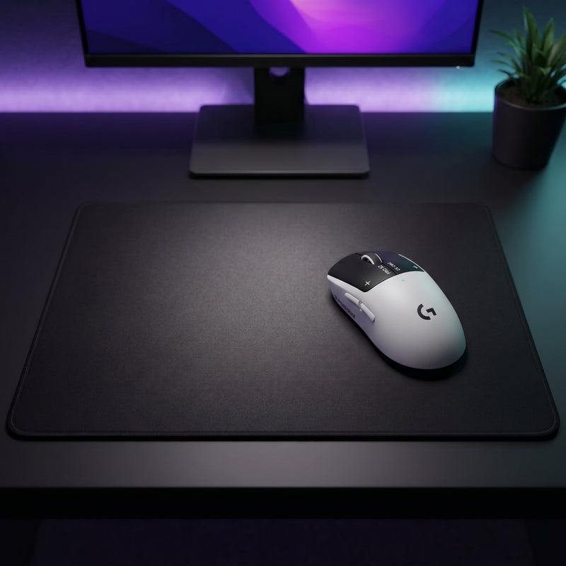 Lifestyle: Logitech PRO X2 SUPERSTRIKE Gaming Mouse - Lunar Eclipse on a desk (illustrative image; the first photo shows the actual product)