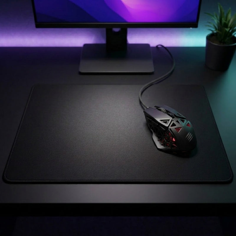 Lifestyle: Mad Catz M.O.J.O. M1 Lightweight Gaming Mouse on a desk (illustrative image; the first photo shows the actual product)