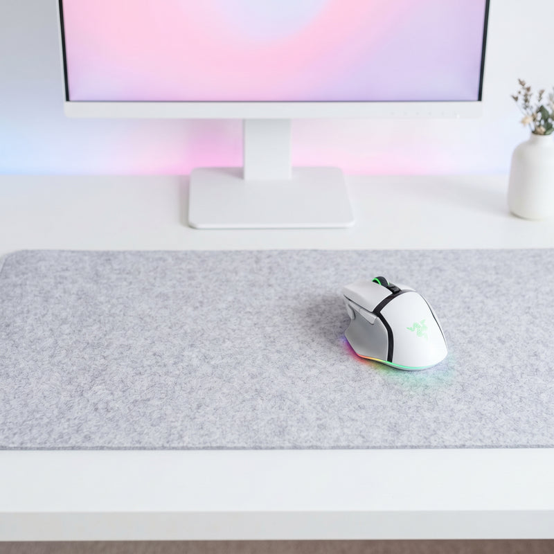 Lifestyle: Razer Basilisk V3 Pro 35K Wireless Gaming Mouse - White on a desk (illustrative image; the first photo shows the actual product)