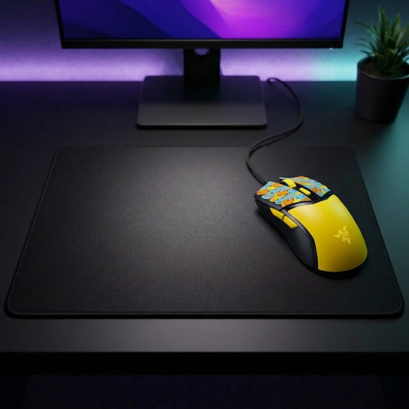 Lifestyle: Razer Cobra Wired Mouse - Pokémon Edition on a desk (illustrative image; the first photo shows the actual product)