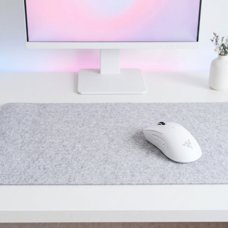Lifestyle: Razer DeathAdder V3 Pro Wireless Gaming Mouse - White on a desk (illustrative image; the first photo shows the actual product)