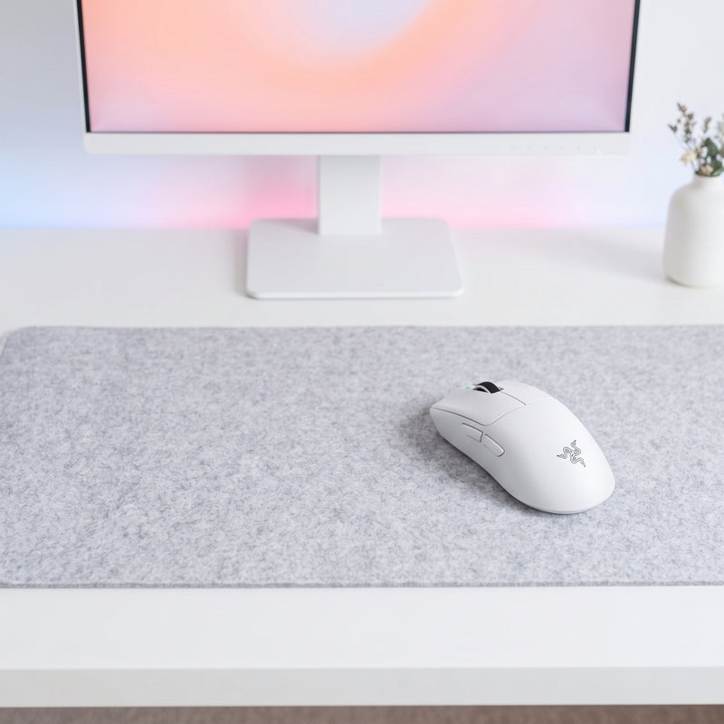 Lifestyle: Razer Viper V4 Pro Wireless Gaming Mouse - White on a desk (illustrative image; the first photo shows the actual product)