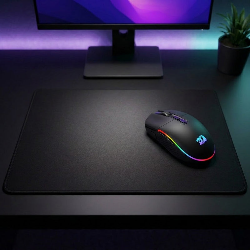 Lifestyle: Redragon M719 Pro Invader Wireless Gaming Mouse | 10000 DPI, RGB, Black on a desk (illustrative image; the first photo shows the actual product)