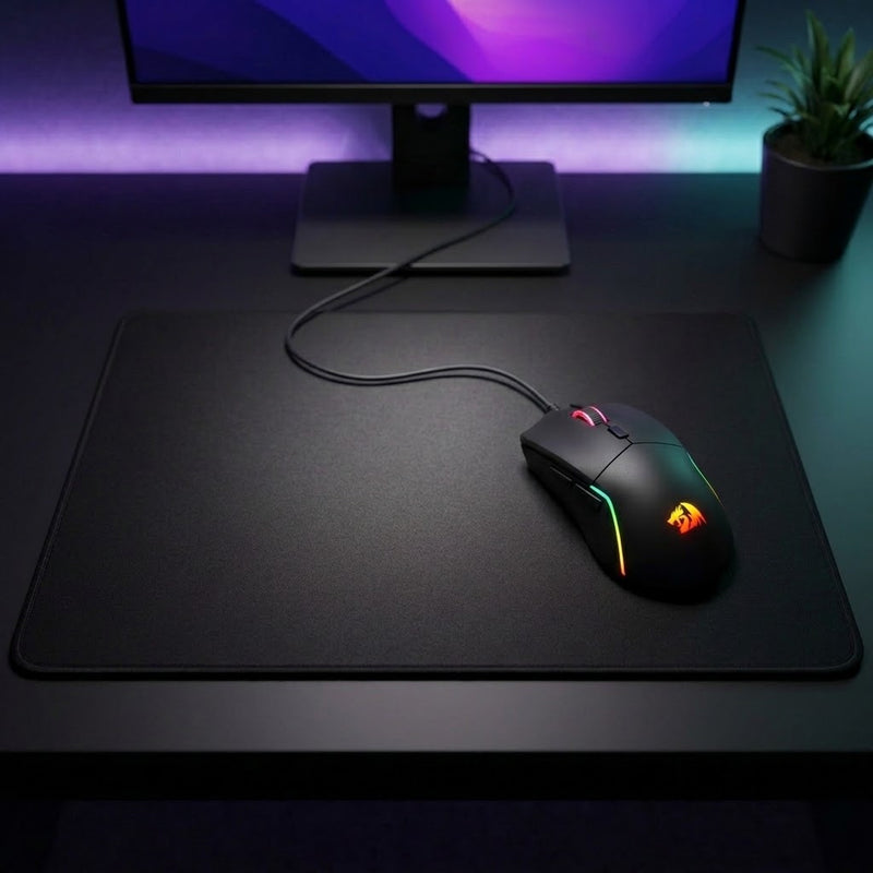 Lifestyle: Redragon M730 Naga RGB Wired Gaming Mouse | 10000 DPI, 82g, Black on a desk (illustrative image; the first photo shows the actual product)