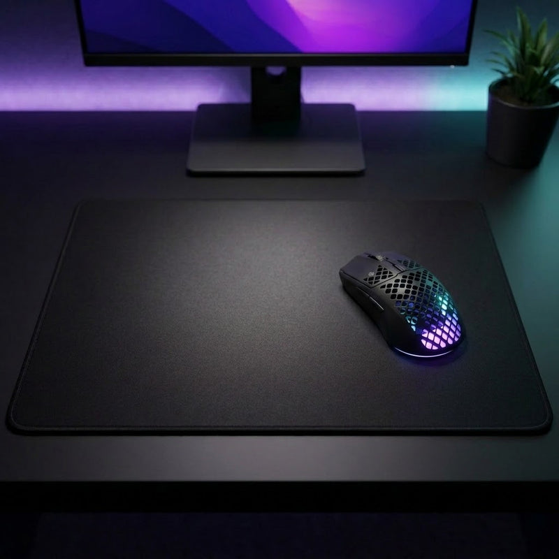 Lifestyle: SteelSeries Aerox 3 Wireless Super Light Gaming Mouse - Onyx on a desk (illustrative image; the first photo shows the actual product)
