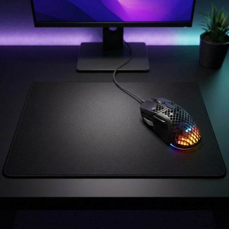 Lifestyle: SteelSeries Aerox 5 Lightweight Gaming Mouse on a desk (illustrative image; the first photo shows the actual product)