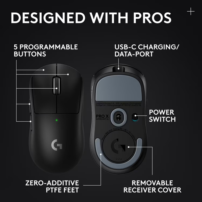 Logitech G PRO X SUPERLIGHT 2c SE Wireless Gaming Mouse - Black