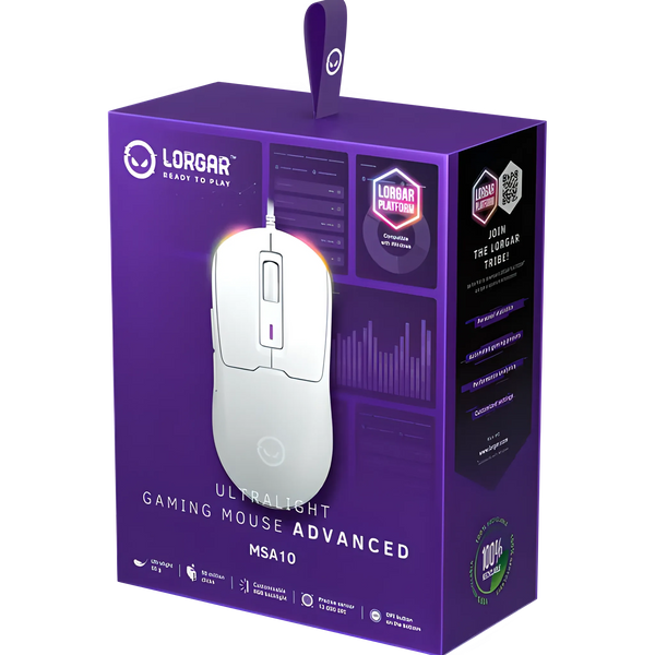 Lorgar MSA10 Wired Gaming Mouse - White