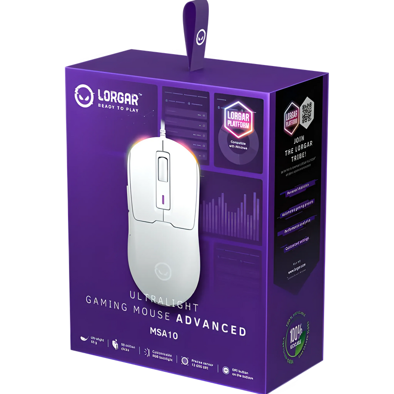 Lorgar MSA10 Wired Gaming Mouse - White