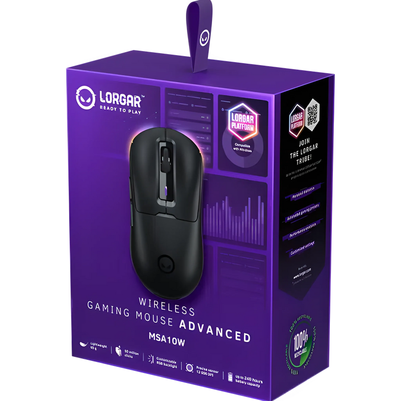 Lorgar MSA10W Wireless Gaming Mouse - Black