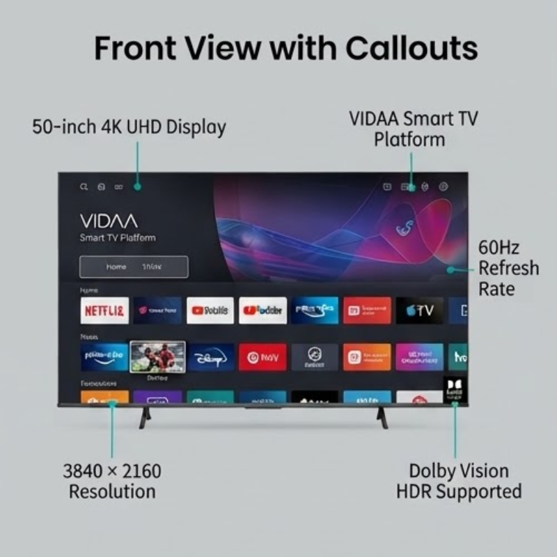Hisense 50A6Q 50-Inch 4K UHD Smart TV with Dolby Vision
