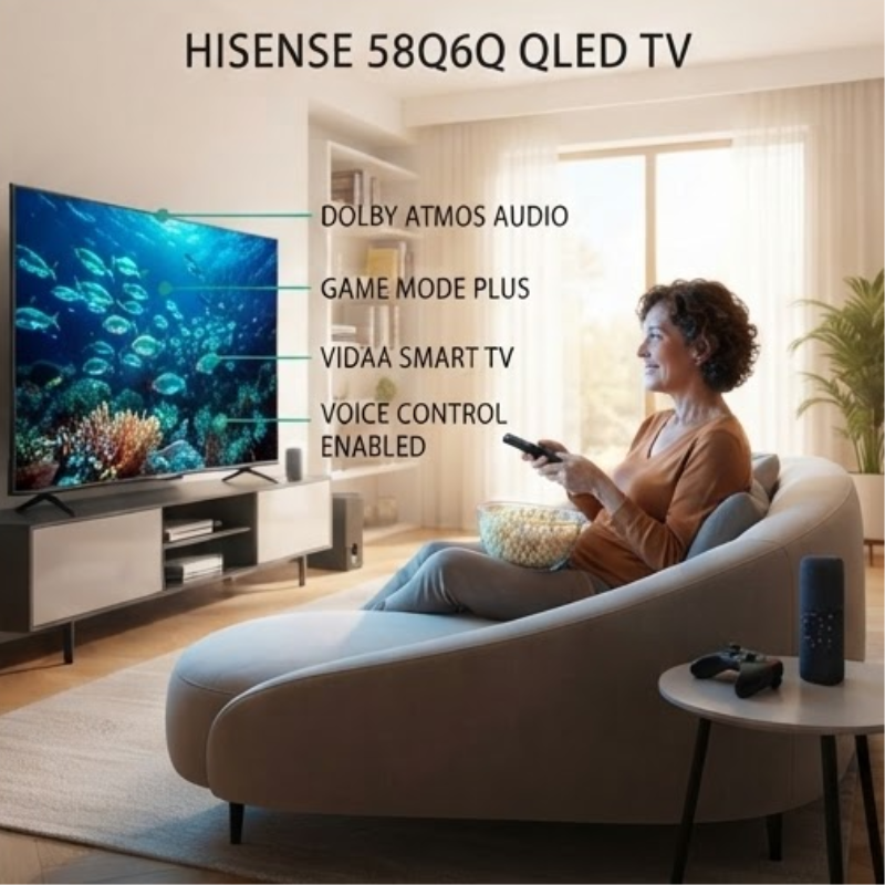 Hisense 58Q6Q 58-Inch 4K QLED VIDAA Smart TV with Dolby Vision