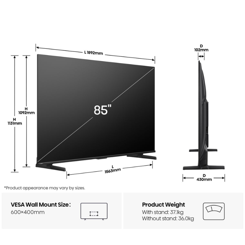 Hisense 85Q7Q 85-inch 4K QLED 144Hz Gaming Smart TV