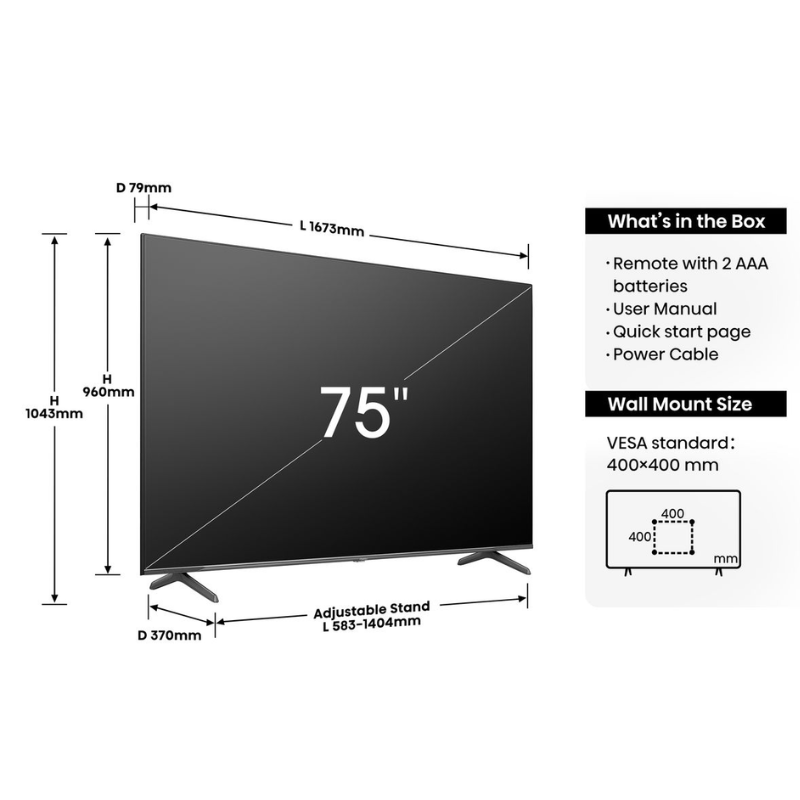 Hisense 75Q7N 75-inch 4K QLED 144Hz Smart Gaming TV