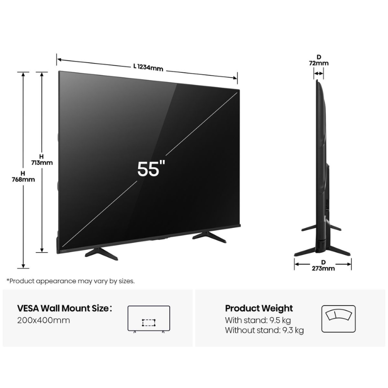 Hisense 55A6Q 55-Inch 4K UHD VIDAA Smart TV with Dolby Vision