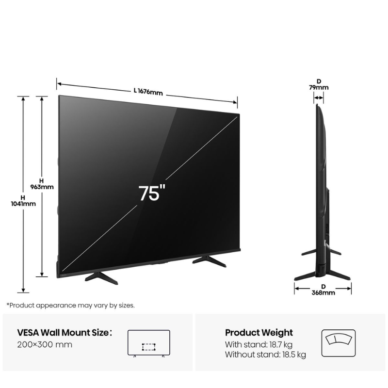 Hisense 75A6Q 75-inch 4K UHD VIDAA Smart LED TV