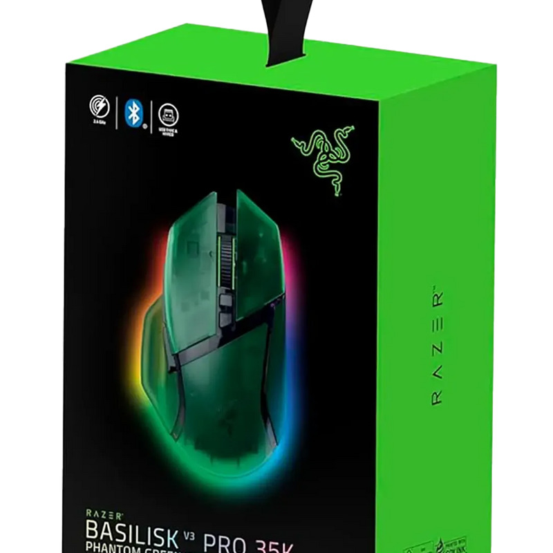 Razer Basilisk V3 Pro 35K Wireless Gaming Mouse - Phantom Green