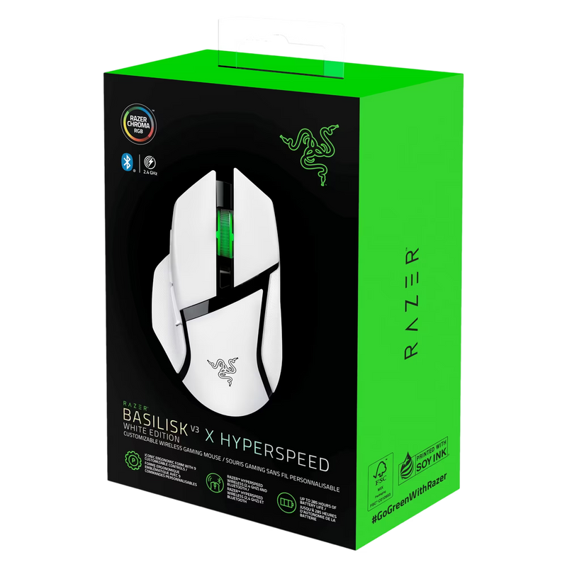Razer Basilisk V3 X HyperSpeed Wireless Gaming Mouse - White