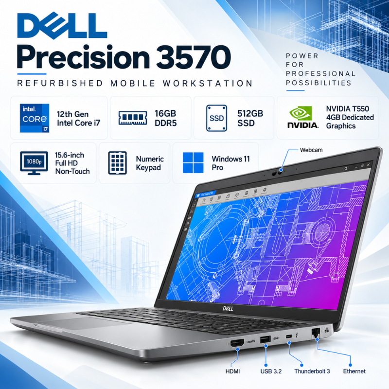 Dell Precision 3570 Refurbished Core i7 Workstation Laptop