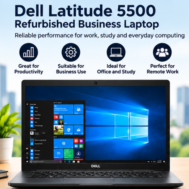 Dell Latitude 5500 15.6-Inch Core i7 Refurbished Laptop with Webcam