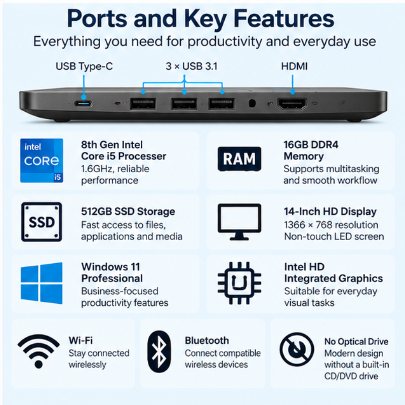 Dell Latitude 5400 14-Inch Core i5 Refurbished Laptop