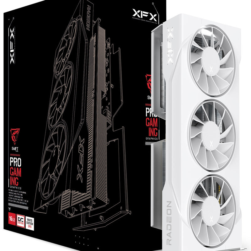 XFX Radeon RX 9060 XT Swift Triple Fan White OC 16GB (RX-96TS316W7) box
