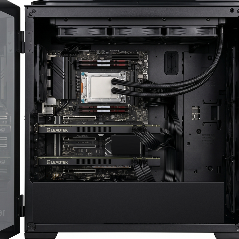 AI Workstation (Pre-built) | Threadripper PRO 9975WX 32-Core | Dual RTX PRO 4000 Blackwell 48GB | 128GB DDR5 ECC | 4TB Gen 5 NVMe