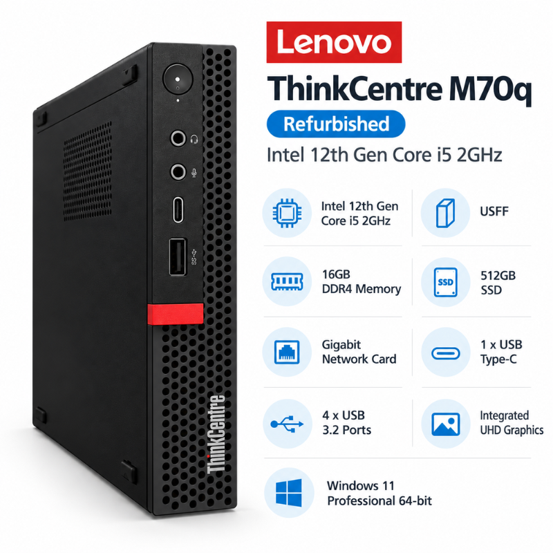 Refurbished Lenovo ThinkCentre M70q Core i5 Desktop PC