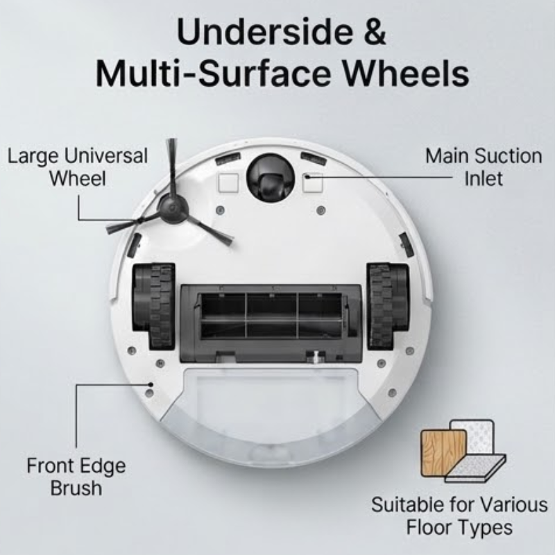 30W Cordless Robot Vacuum Cleaner with Sweep, Suction & Mop