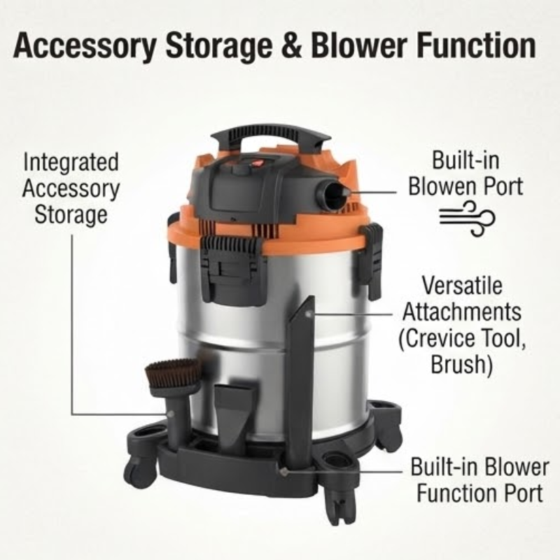 1200W 20L Stainless Steel Wet & Dry Vacuum Cleaner