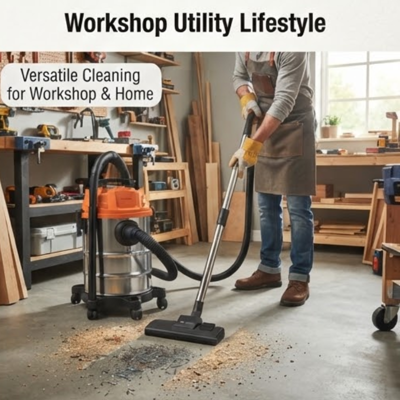 1200W 20L Stainless Steel Wet & Dry Vacuum Cleaner