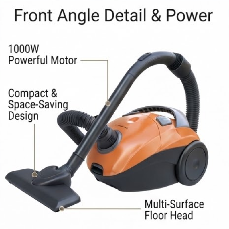 1000W Compact Canister Vacuum Cleaner HJW1308-B